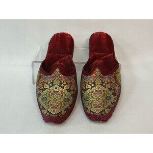 Handmade Damask Embroidered Slippers Traditional Multicolor Design EUR 36/US 5.5